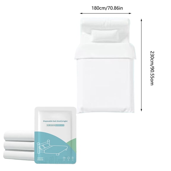 Momihoom Disposable All-In-One Bed Sheet Set, Hygienic Travel Bedding for Hotels, Dorms & Camping, No-Wash Convenience