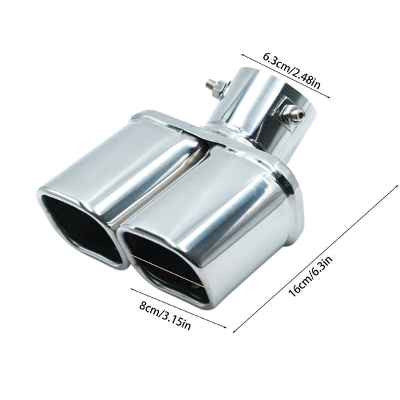 Momihoom Dual-Tip Stainless Steel Exhaust Muffler Extension for Vehicle Styling Upgrade