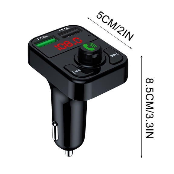 Momihoom Dual USB Fast Car Charger with Bluetooth FM Transmitter, Wireless Music Streaming and QC3.1 Quick Charge