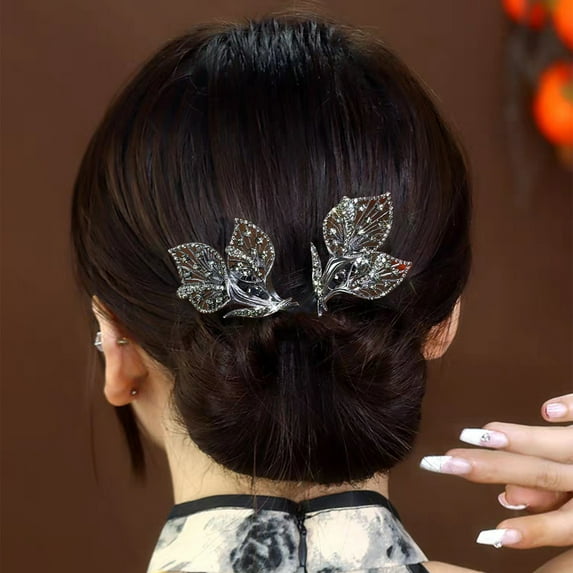 Momihoom Elegant Lazy Hair Curler, Lazy Hair Curler Deft Bun Maker, Feather Hairpin, Whale Tail Rhinestone Flower Hair Clip, Crystal Hair Bun Maker, Elegant Hair Clip