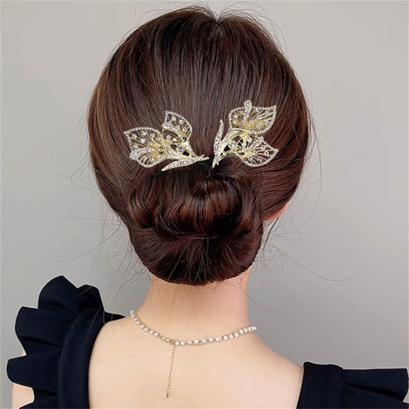 Momihoom Elegant Lazy Hair Curler, Lazy Hair Curler Deft Bun Maker, Feather Hairpin, Whale Tail Rhinestone Flower Hair Clip, Crystal Hair Bun Maker, Elegant Hair Clip