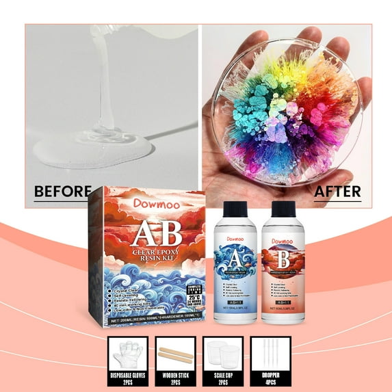 Momihoom Epoxy Resin Crystal Clear: Epoxy Resin Kit Yellowing Resistant High Gloss for Casting Coating Art DIY Craft Jewelry