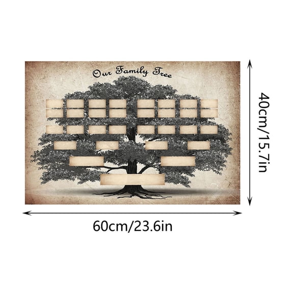 Momihoom Fillable Family Tree Canvas Chart, Blank Ancestry Poster for Recording Generations