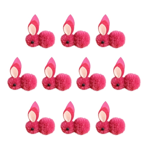 Momihoom Fluffy Bunny Pom-Pom Decorations, Adorable Easter and Spring Craft Accents for DIY Projects and Party Displays