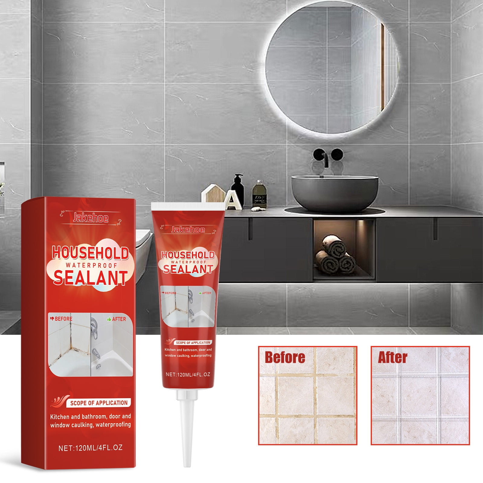 Momihoom GE Advanced Silicone Caulk for Kitchen & Bathroom - 100% ...