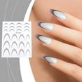 thumbnail image 1 of Momihoom Gradient Colorful French Line Nail Art Stickers - 3D Self-Adhesive Tips Guides, Stripe Curved Lines Designs Transfer Decals for DIY Stencil Tools, 1 of 7