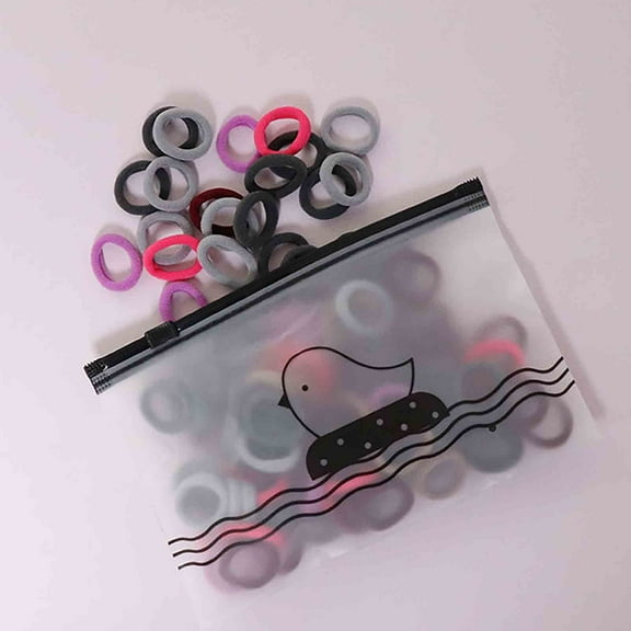Momihoom Hair Ties Elastics Hair bands Black Colorful Small Rubber Bands Ponytail Pigtails Holders Not Harm to Hair
