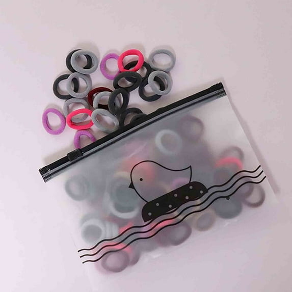 Momihoom Hair Ties Elastics Hair bands Black Colorful Small Rubber Bands Ponytail Pigtails Holders Not Harm to Hair