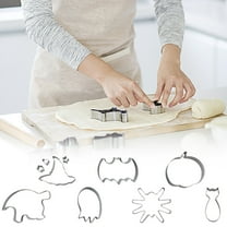 YUNAFFT Halloween Cookie Cutters, Cat Bat Pumpkin Magic Hat Cookie Cutter Sturdy Easy to Clean & Demold Pancake Dough Molds, Fondant Cutters for Baking Biscuit