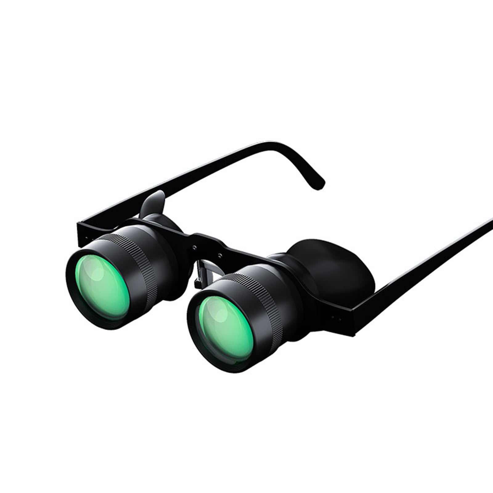 Momihoom Hands-Free 10X Magnification Binocular Glasses, HD Green-Film Lens for Bird Watching, Fishing, and Opera