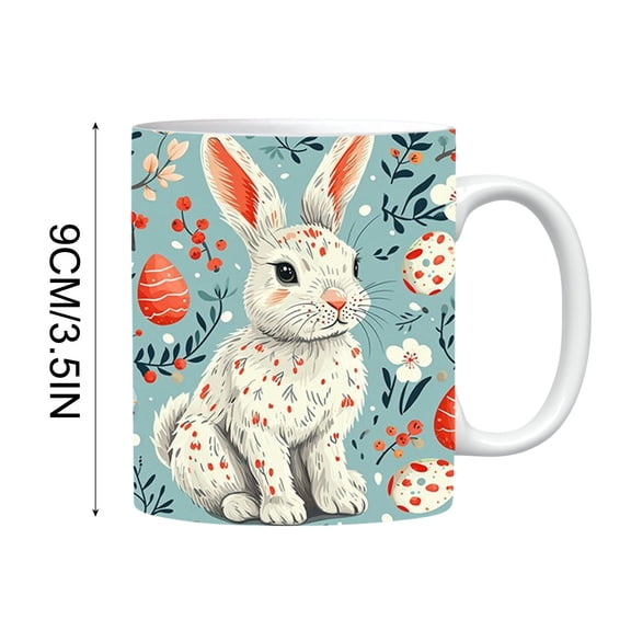 Momihoom Happy Easter Bunny & Eggs Ceramic Coffee Mug, Festive Spring Drinkware for Gifting & Daily Use