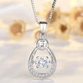 thumbnail image 1 of Momihoom Heart & Pear Dancing Gemstone Necklace for Women Sterling Silver & Pure Brilliance Zirconia, 1 of 4