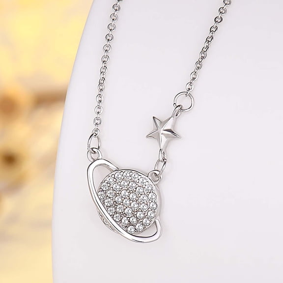 Momihoom Heart & Pear Dancing Gemstone Necklace for Women Sterling Silver & Pure Brilliance Zirconia