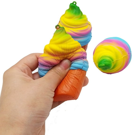 Momihoom Ice Cream Squishy Fidget Item - Small Squishy Stress Ice Cream Stress Relief Party Favors Fidget Tool Adults - Small Squishy Stress Tool Ice Cream Party Favors