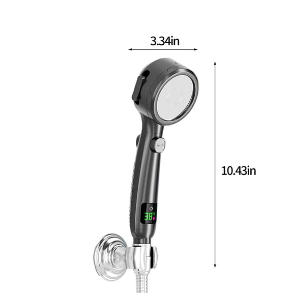 Momihoom Intelligent Digital Handheld Shower Head with Temperature Display, One-Press Water Stop for Family Bathroom Use