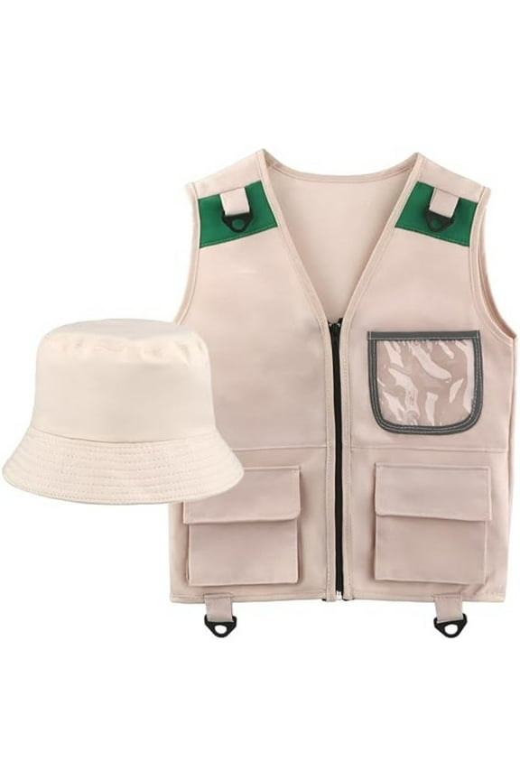 Momihoom Kids Vest and Hat Costume - Backyard Safari Cargo Vest Kids Outdoor Activity - Gifts for boys and girls