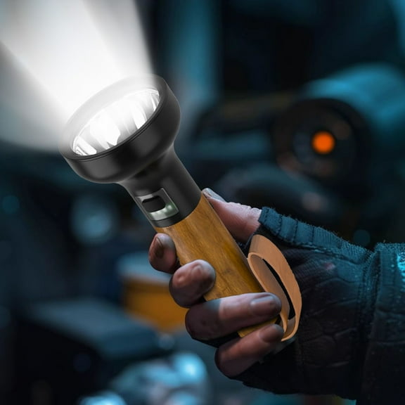 Momihoom LED Rechargeable Flashlight, New Retro Torch Outdoor Lighting,500 Lumens 3-Speed Mode Spotlight.