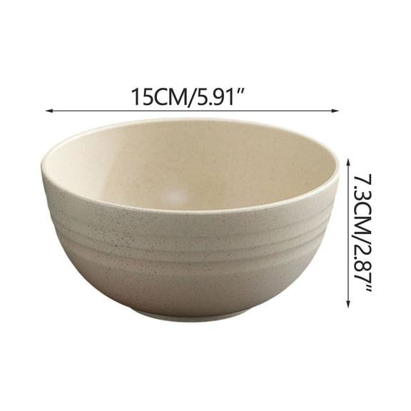Momihoom Large Maize Straw Plastic Bowls with Non-Slip Base for Home Dining