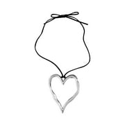 Momihoom Large Open Heart Pendant Necklace with Adjustable Cord, Bold Statement Jewelry for Everyday and Special Occasions
