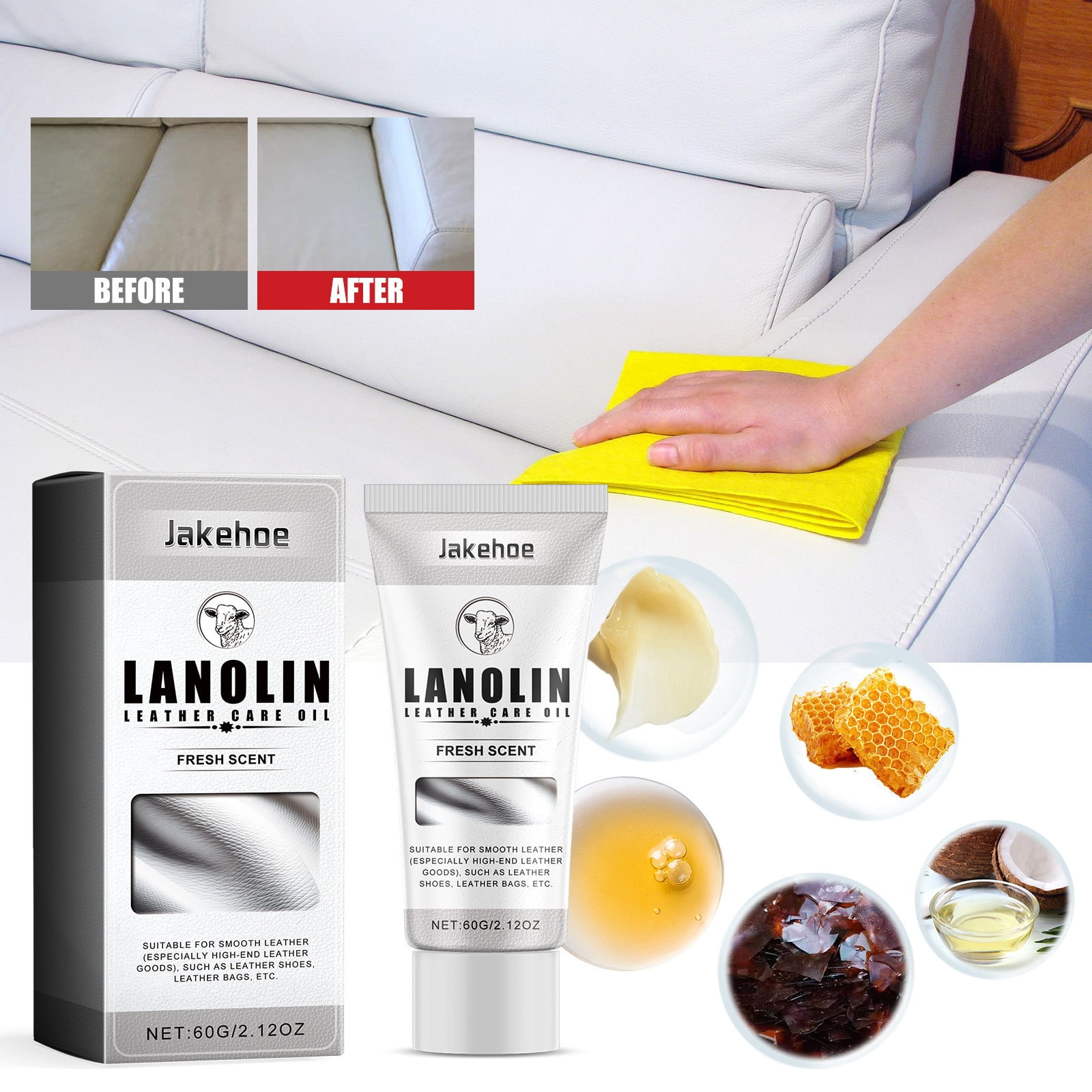 Momihoom Leather Recoloring Balm, Leather Repair Kit for Furniture, Leather Restorer for Couches