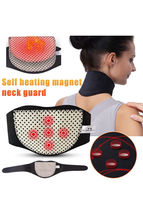 Momihoom Magnetic Neck Support Brace Tourmaline Self Heating Neck Strap Unisex Neck Wrap Protector Adjustable Cervical Collar Neck Pad for Sleeping Neck Cracker Relief Relaxation