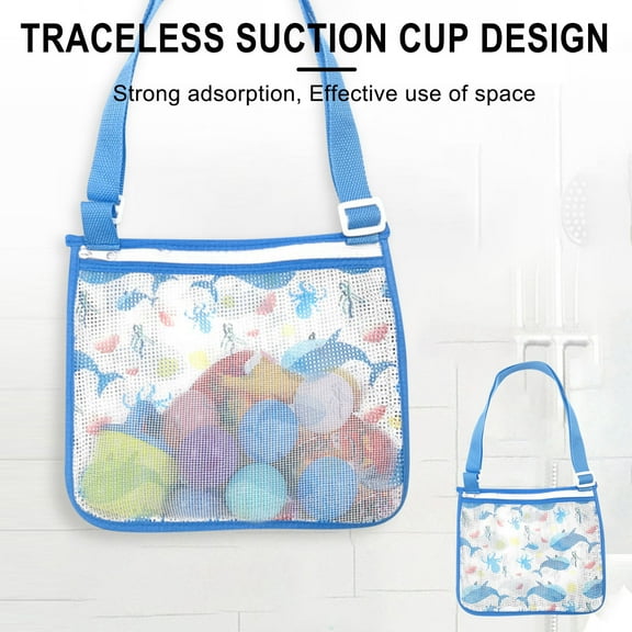 Momihoom Mesh Beach Bag Adjustable Kids Quick Dry Net Tote for Seashell Collecting Beach Sand Toy Totes Swimming Accessories for Boys and Girls