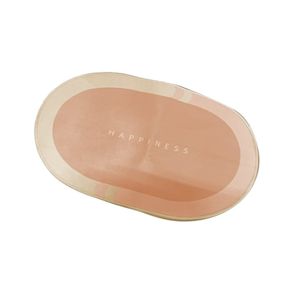 Momihoom Minimalist Oval Decorative Floor Mat, Non-Slip Absorbent Bath Mat for Bathroom, Kitchen, and Home Use