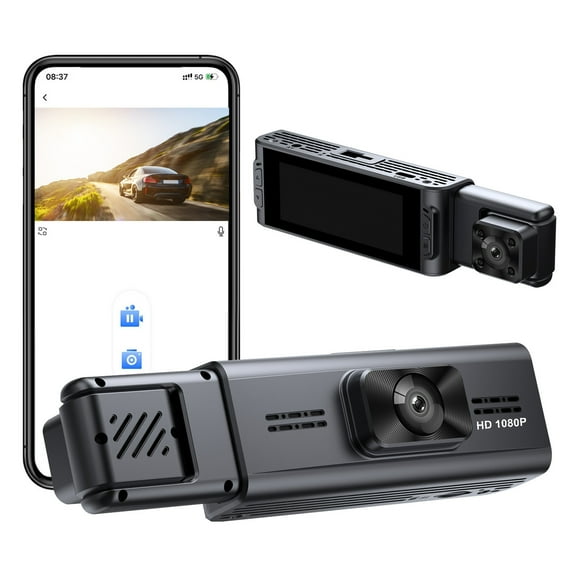 Momihoom Mirror Dash Cam 1080P Front and Rear Inside IPS Screen Dash Camera Support G-Sensor Motion Detection Loop Recording Parking Assistance Exposure Compensation