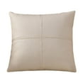 thumbnail image 1 of Momihoom Modern Cross-Stitched Decorative Throw Pillow, Faux Leather Accent Cushion for Sofa, Bed, and Living Room, 1 of 8