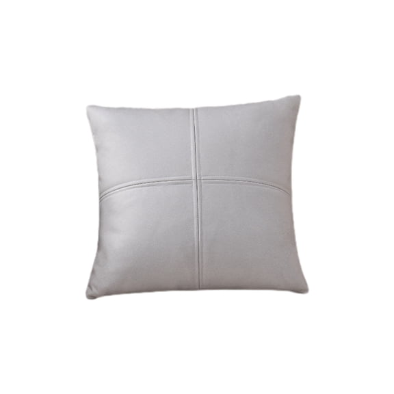 Momihoom Modern Cross-Stitched Faux Leather Throw Pillow, Decorative Accent for Couch, Bed & Living Room