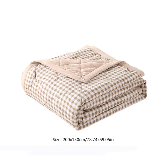 Momihoom Modern Grid Pattern Reversible Quilted Throw Blanket, Lightweight All-Season Bed Cover for Bedroom and Living Room