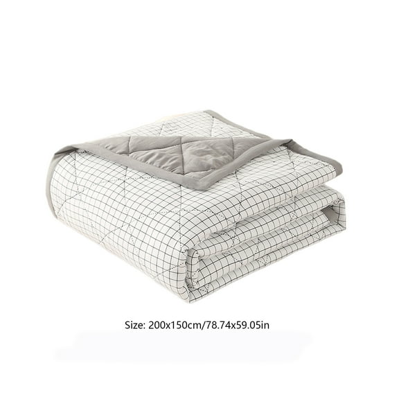 Momihoom Modern Grid Pattern Reversible Quilted Throw Blanket, Lightweight All-Season Bed Cover for Bedroom and Living Room