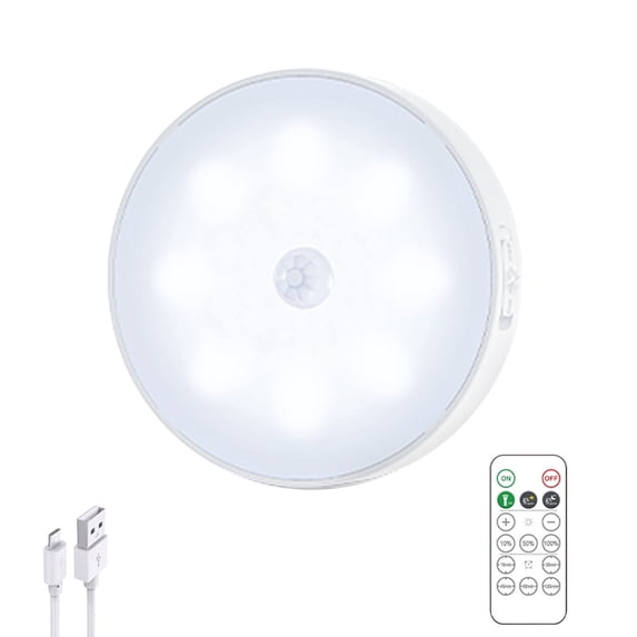 Momihoom Motion Activated LED Ceiling Light with Remote Control, USB Rechargeable Ambient Lighting for Closets, Hallways, and Bedrooms