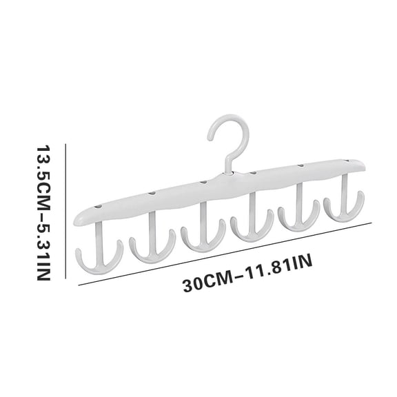 Momihoom Multi-Hook Anchor Design Accessory Hanger, Space-Saving Closet Organizer for Belts, Ties, and Scarves