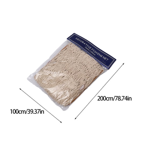 Momihoom Nautical Decorative Fishing Net with Seashell Accents, Coastal Wall Decor for Beach and Ocean-Themed Spaces