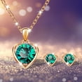 thumbnail image 1 of Momihoom Necklaces for Women Pendant Fashion Jewelry Valentine Gift Rhinestone Heart Chain Stud Earrings Party Jewelry Set Beaded Necklace Set Gift for Her, 1 of 5