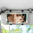 thumbnail image 1 of Momihoom New White Led Car Makeup Mirror Touch Dimming Three-Color Light Source Mirror Hd Car Sun Visor Rearview Mirror, 1 of 9