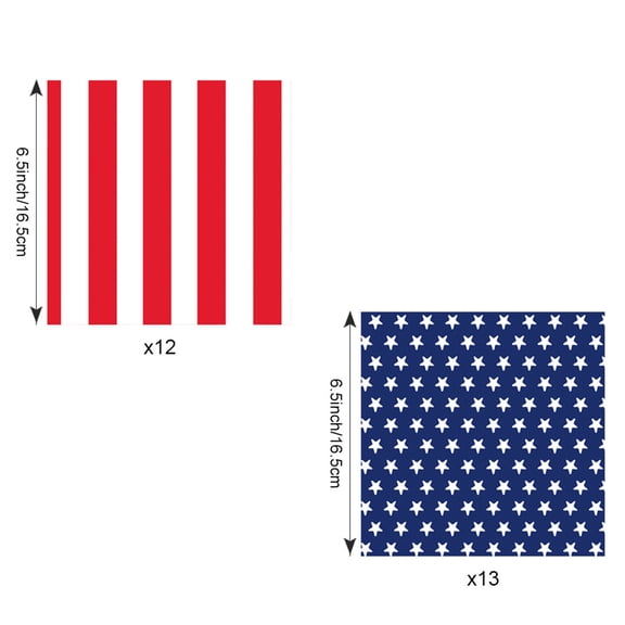 Momihoom Patriotic Star and Stripe Disposable Paper Napkins for Independence Day Parties