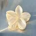 thumbnail image 1 of Momihoom Pearl Luster Flower claw clips women girls,cute hawaii flower hair clips,artificial pearls decorative plumeria hair clips for thick hair thin hair,wedding bride hair accessories, 1 of 2