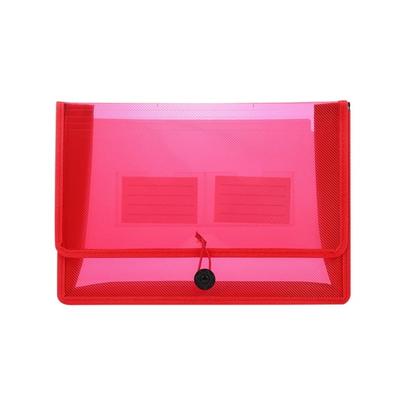 Momihoom Plastic File Wallet Envelope Expanding File Folder Document Organizer with Snap Closure & Label Pocket Clear Colored Waterproof Accordion File Pouch for Office Home