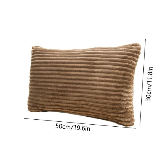 Momihoom Plush Striped Decorative Pillow, Cozy Ribbed Throw Pillow for Bed and Sofa
