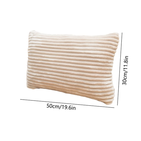 Momihoom Plush Striped Decorative Pillow Cover, Cozy Ribbed Throw Pillow Cover for Bed and Sofa