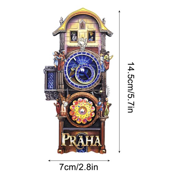 Momihoom Prague Astronomical Clock Inspired Decorative Wall Art, Intricate Historical Replica for Home and Office Accents