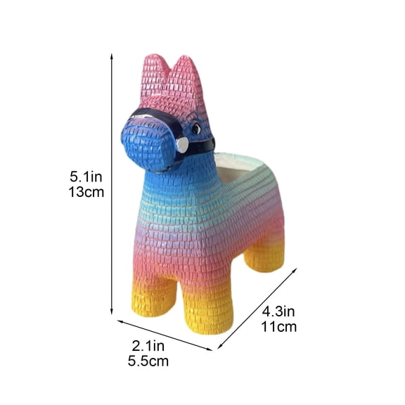 Momihoom Rainbow Pony Shaped Planter, Colorful Resin Desk Ornament