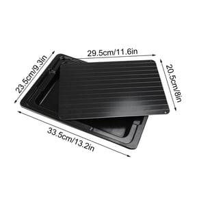 Momihoom Rapid Aluminum Meat Defrosting Tray with Drip Pan, Safer Countertop Thawing Board