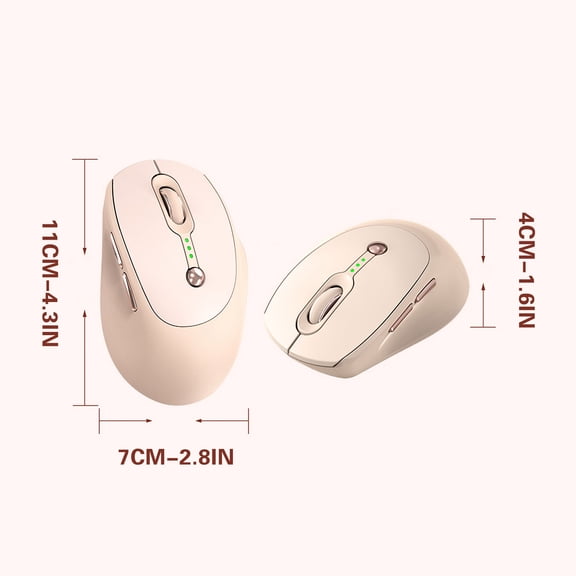 Momihoom Rechargeable Dual Mode Bluetooth Wireless Mouse with Silent Click, 3 DPI Settings