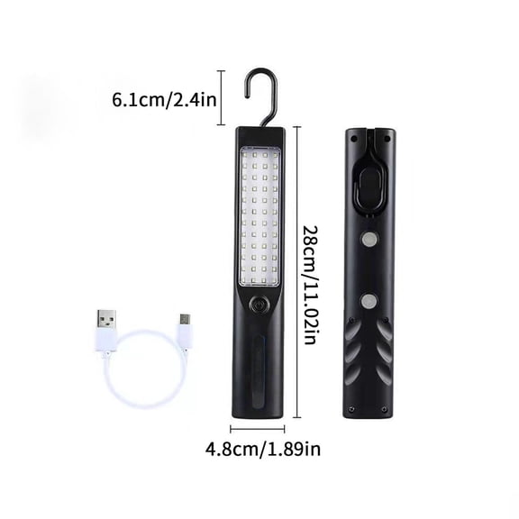 Momihoom Rechargeable LED Work Light with Magnetic Base and Hanging Hook, Portable Flashlight for Auto Repair, Camping, and Emergency Use