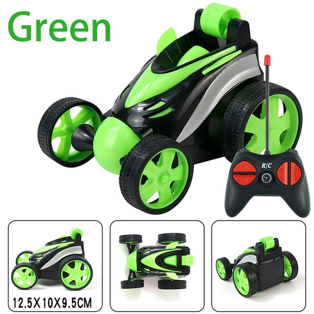 Momihoom Remote Control Car, 2.4GHz Electric Race Stunt Car, Double Sided 360° Rolling Rotating Rotation, LED Headlights RC 4WD High Speed Off Road Gift for 3 4 5 6 7 8-12 Year Old Boy Toys