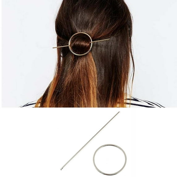 Momihoom Round-Shaped Hair Pins for Women - Metal Geometric Hairpin Minimalist Vintage Hair Sticks Hairstyle Chignon Hair Charms Hair Accessories Hair Jewelry
