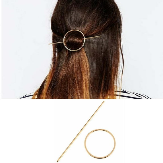 Momihoom Round-Shaped Hair Pins for Women - Metal Geometric Hairpin Minimalist Vintage Hair Sticks Hairstyle Chignon Hair Charms Hair Accessories Hair Jewelry
